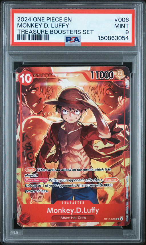 2024 ONE PIECE PROMOS 006 MONKEY D. LUFFY TREASURE BOOSTERS SET PSA 9