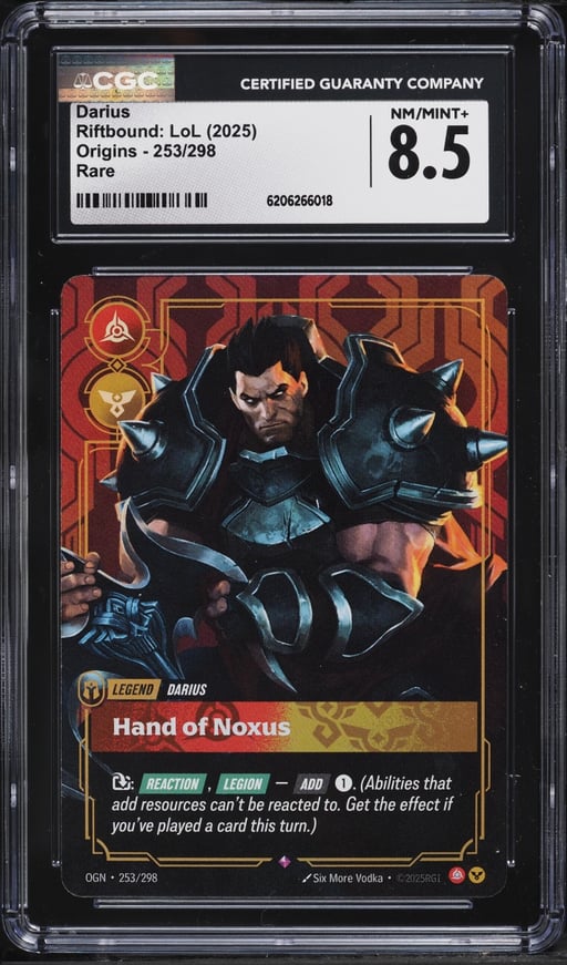 2025 Riftbound League Of Legends LoL Origins Darius #253 CGC 8.5 NM-MT+