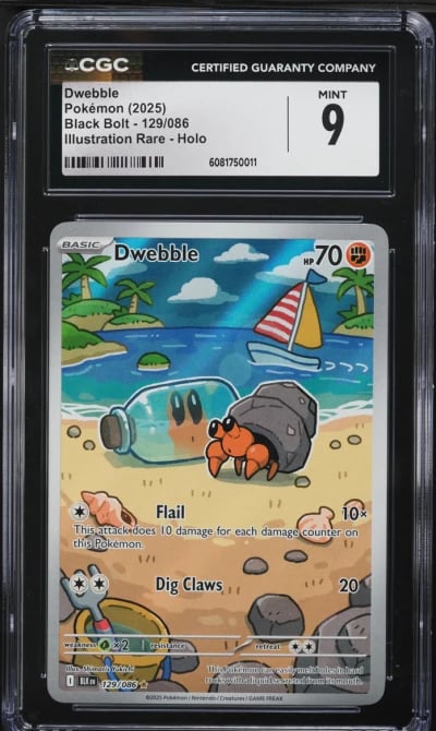 2025 Pokemon Scarlet & Violet Black Bolt IR Dwebble #129 CGC 9 MINT
