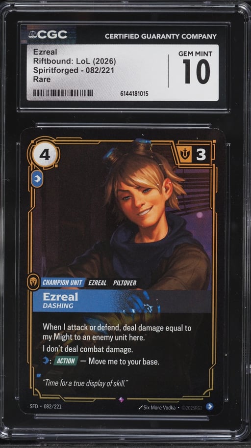 2026 Riftbound League Of Legends LoL Spiritforged Ezreal #82 CGC 10 GEM MINT
