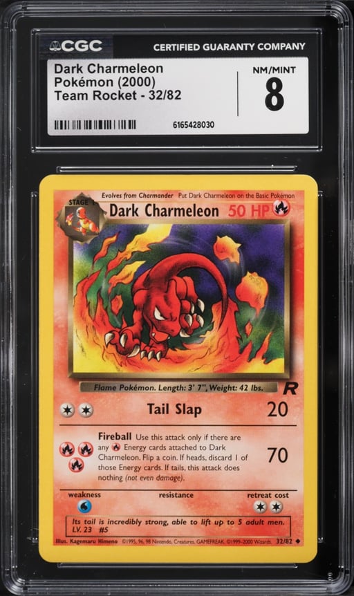 2000 Pokemon Team Rocket Dark Charmeleon #32 CGC 8 NM-MT