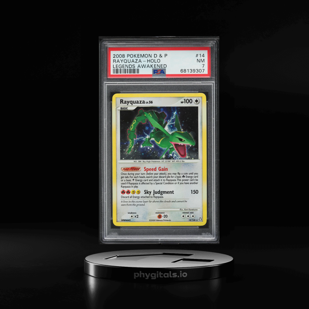 2008 Pokemon Diamond & Pearl Legends Awakened Holo Rayquaza #14 PSA 7 NRMT