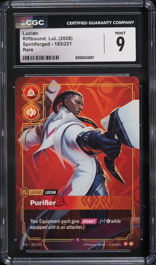 2026 Riftbound League Of Legends LoL Spiritforged Lucian #183 CGC 9 MINT