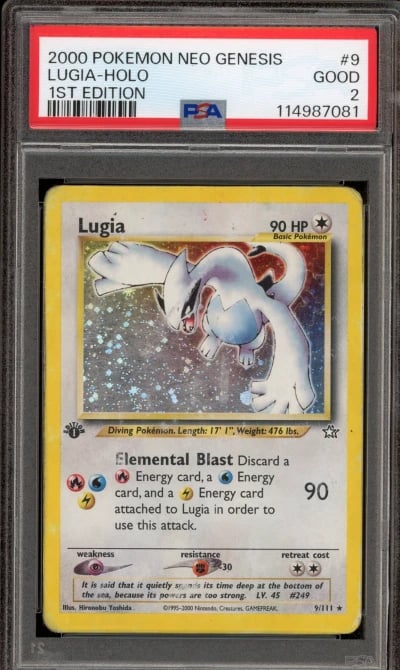 Pokemon Lugia Neo Genesis 1st Edition Holo Rare #9 PSA 2