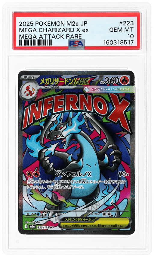 2025 Pokemon Mega Dream Ex High Class Expansion Japanese Mega Attack Rare Mega Charizard X Ex #223 PSA 10