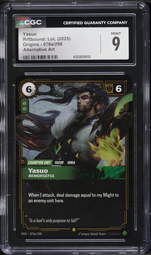2025 Riftbound: LoL Origins Yasuo #076a CGC 9 MINT