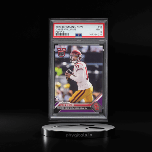 2023 Bowman University Now Purple Caleb Williams ROOKIE /25 #10 PSA 9 MINT