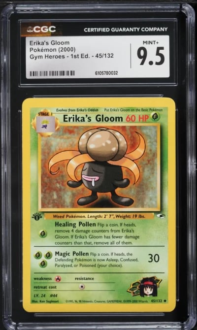 2000 Pokemon Gym Heroes 1st Edition Erika's Gloom #45 CGC 9.5 MINT+