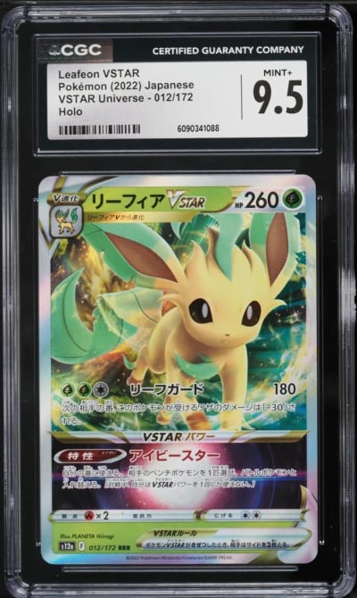 2022 Pokemon Japanese Sword & Shield VSTAR Universe Holo Leafeon VSTAR #12 CGC 9.5 MINT+