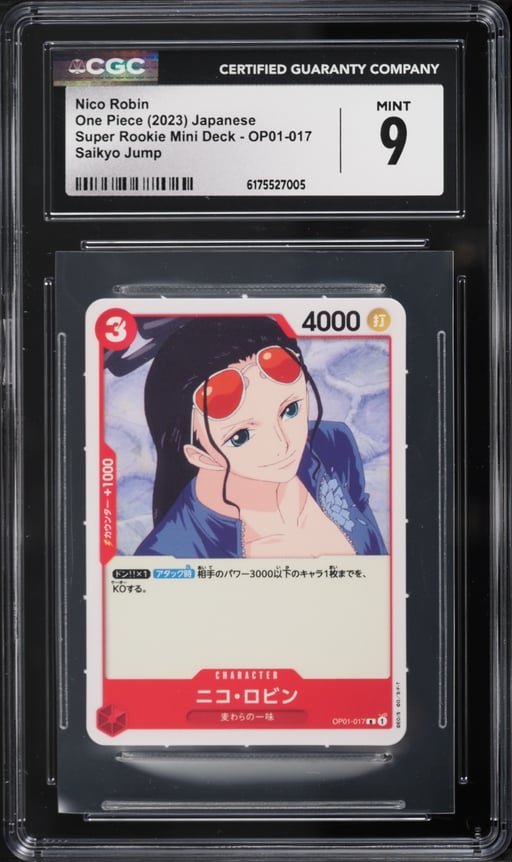 2023 One Piece Japanese Super Rookie Mini Deck Saikyo Jump Nico Robin #OP01-017 CGC 9 MINT