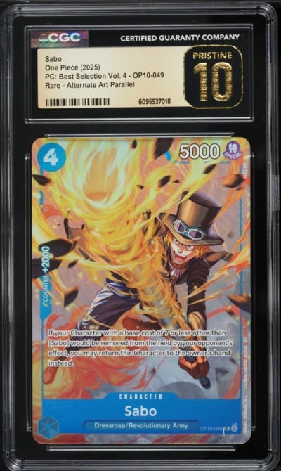2025 One Piece Premium Best Selection Vol. 4 Alt Art Sabo #OP10-049 CGC 10 PRISTINE