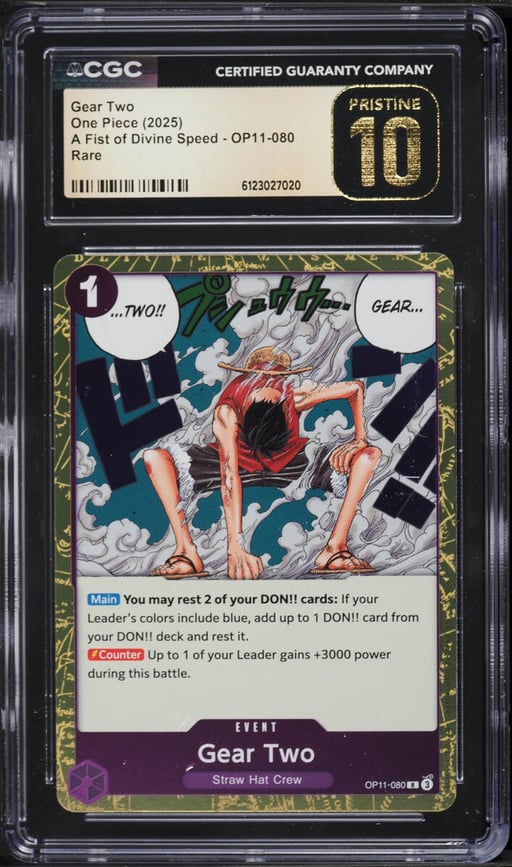 2025 One Piece Japanese A Fist Of Divine Speed Gear Two #OP11-080 CGC 10 PRISTINE
