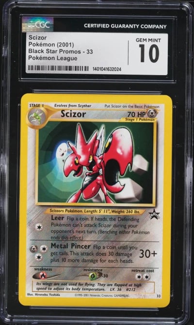 2001 Pokemon League Promo Scizor #33 CGC 10 GEM MINT