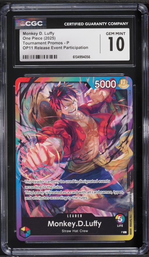 2025 One Piece Promo Tournament Release Event Participation Monkey D. Luffy #P CGC 10 GEM MINT