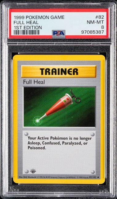 1999 POKEMON GAME #82 FULL HEAL 1ST EDITION PSA 8