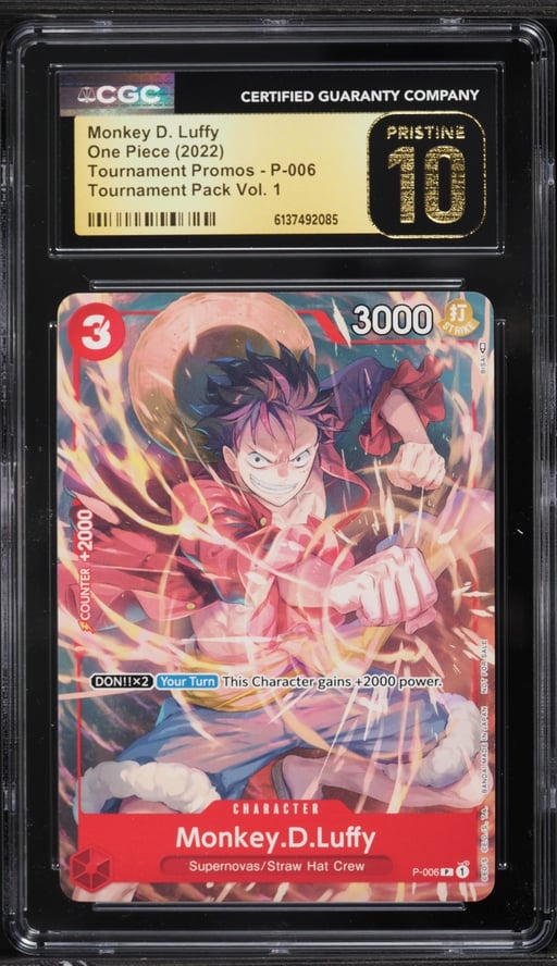 2022 One Piece Tournament Promos Pack Volume 1 Monkey D. Luffy #P-006 CGC 10 PRISTINE