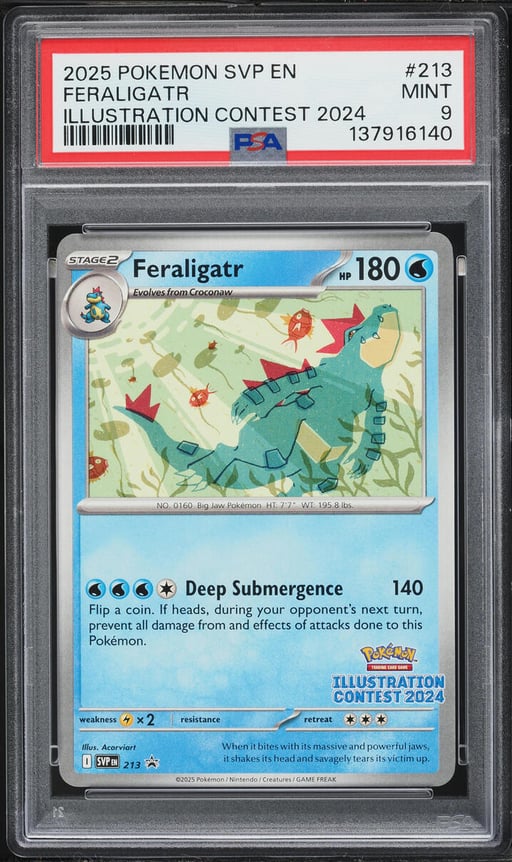 2025 Pokemon Scarlet & Violet Promo Illustration Contest '24 Feraligatr #213 PSA 9 MINT