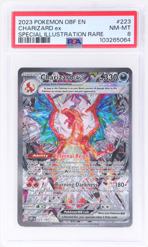2023 Pokemon Scarlet and Violet Obsidian Flames Special Illustration Rare Charizard Ex #223 PSA 8