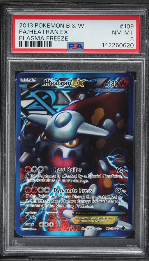 2013 Pokemon Black & White Plasma Freeze Full Art Heatran EX #109 PSA 8 NM-MT