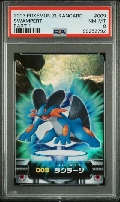 2003 CARDDASS POKEMON ADVANCED GENERATION ZUKANCARD PART 1 #009 SWAMPERT PSA 8