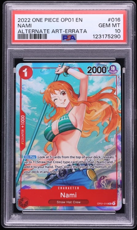 2022 One Piece Romance Dawn Errata Alt Art Nami #OP01-016 PSA 10 GEM MINT