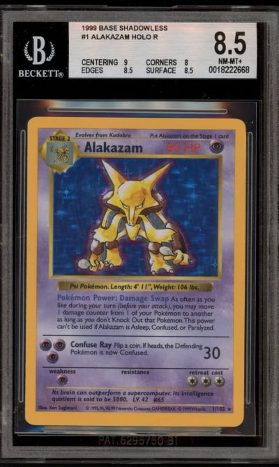 Pokemon Alakazam Base Set Shadow