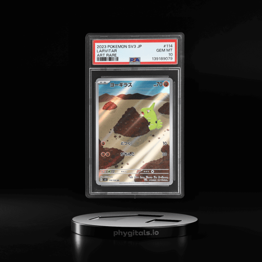 2023 Pokemon Scarlet and Violet Ruler of the Black Flame Japanese Art Rare Larvitar #114 PSA 10
