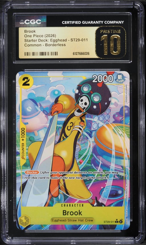2026 One Piece Starter Deck: Egghead Borderless Brook #ST29-011 CGC 10 PRISTINE