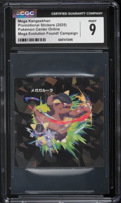 2025 Pokemon Japanese Online Promo Stickers Mega Evolution Found! Mega Kangaskhan CGC 9 MINT