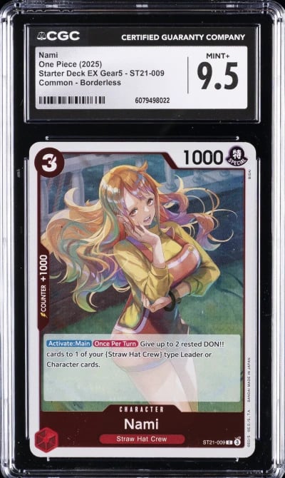 2025 ONE PIECE STARTER DECK EX GEAR5,  COMMON - BORDERLESS NAMI CGC 9.5