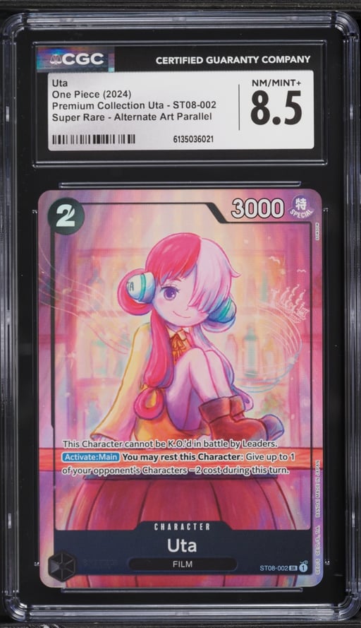 2024 One Piece Premium Collection Alternate Art Parallel Uta #ST08-002 CGC 8.5 NM-MT+