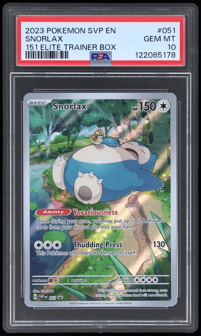 2023 Pokemon Black Star Promo 151 Elite Trainer Box Snorlax #51 PSA 10