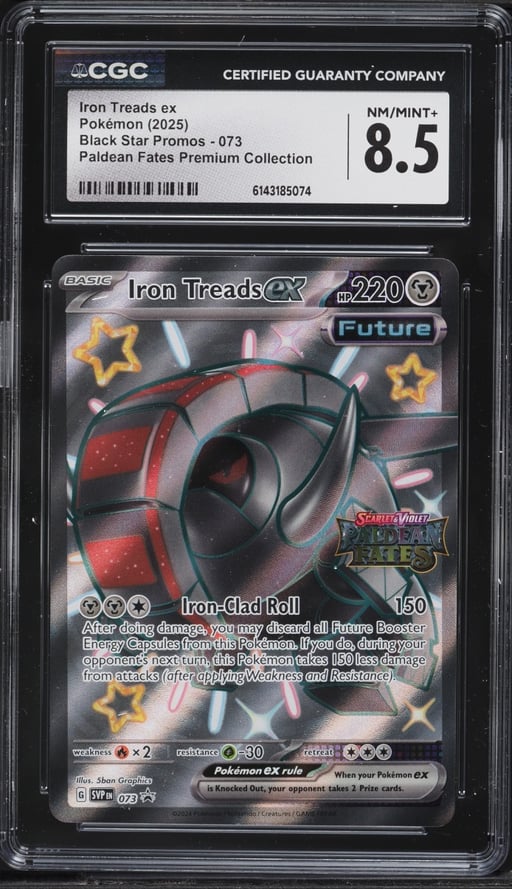 2025 Pokemon SV Promo Paldean Fates Premium Collection Full Art Iron Treads EX #73 CGC 8.5