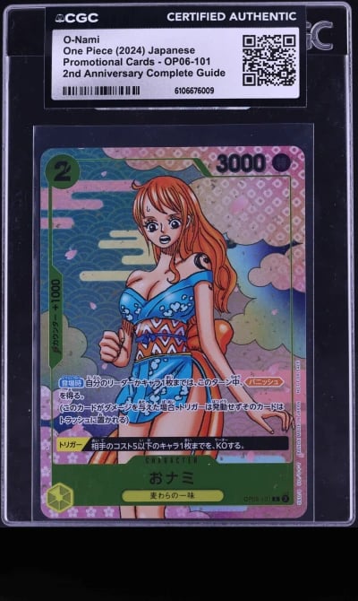 2024 One Piece Japanese Promo 2nd Anniversary Alt Art O-Nami #OP06-101 CGC AUTH