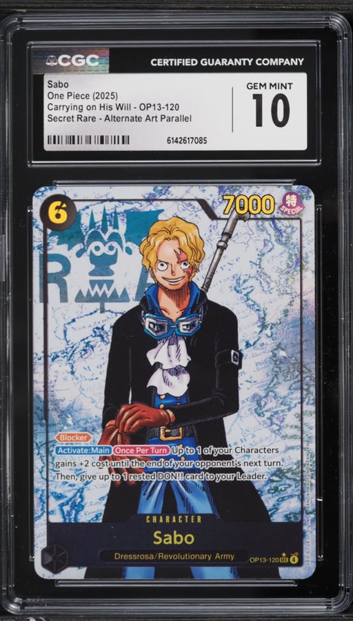 2025 One Piece Carrying On His Will SEC Alt Art Sabo #OP13-120 CGC 10 GEM MINT