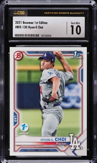 2021 Bowman 1st Edition Hyun-il Choi ROOKIE #BFE-130 CSG 10 GEM MINT