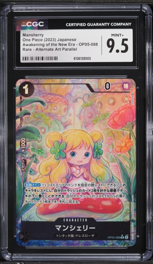 2023 One Piece Japanese Awakening Of The New Era Alt Art Mansherry #OP05-088 CGC 9.5 MINT+