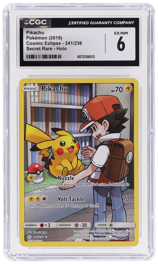 2019 Pokemon Sun and Moon Cosmic Eclipse Secret Rare Pikachu #241 CGC 6