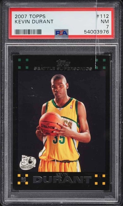 2007 Topps Basketball Kevin Durant ROOKIE #112 PSA 7 NRMT
