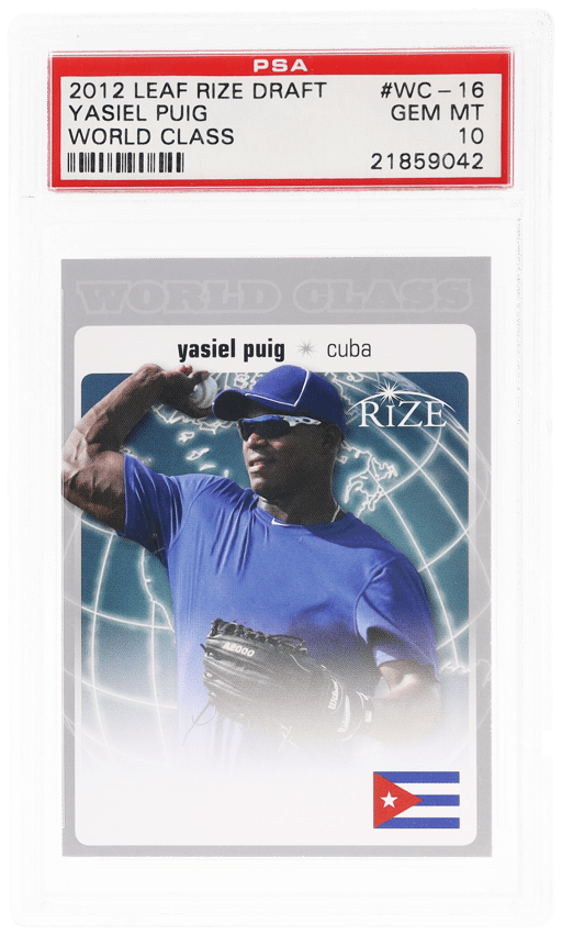2012 Leaf Rize Draft World Class Yasiel Puig #WC16 PSA 10