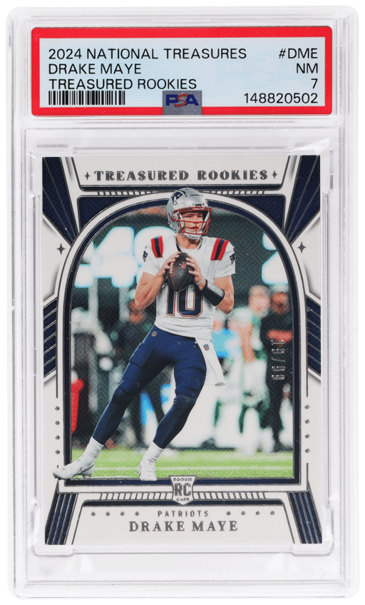 2024 National Treasures Treasured Rookies Drake Maye #TR-DME 19/99 PSA 7