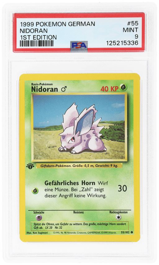 1999 Pokemon Base Set German 1st Edition Nidoran #55 PSA 9