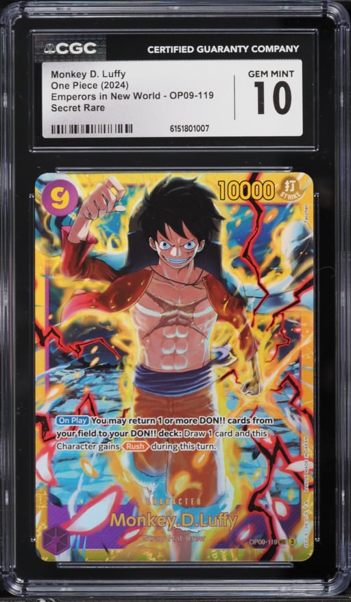 2024 One Piece Emperors In The New World SEC Monkey D. Luffy #OP09-119 CGC 10 GEM MINT