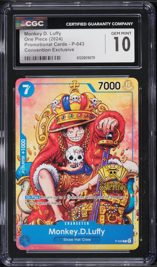 2024 One Piece Promo Cards Convention Exclusive Monkey D. Luffy #P-043 CGC 10 GEM MINT