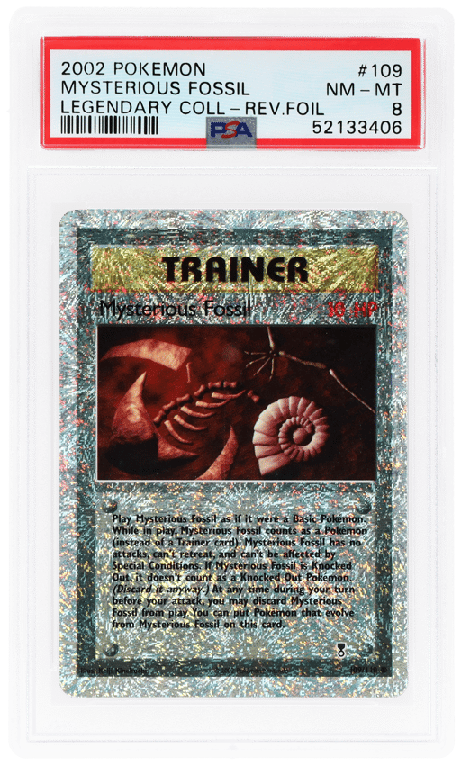 2002 Pokemon Legendary Collection Reverse Holo Mysterious Fossil #109 PSA 8