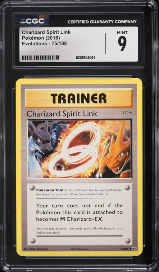 2016 Pokemon XY Evolutions Charizard Spirit Link #75 CGC 9 MINT