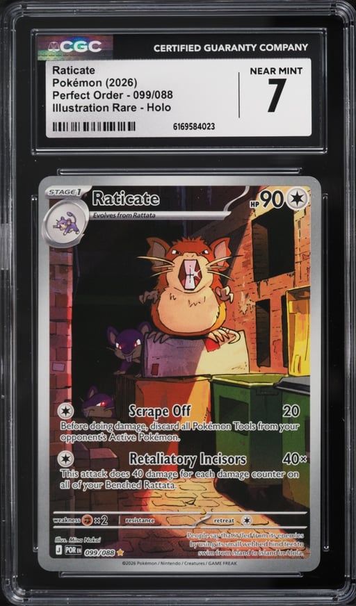 2026 Pokemon Mega Evolution Perfect Order IR Raticate #99 CGC 7 NRMT