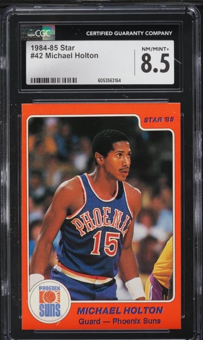 1984 Star Basketball Michael Holton ROOKIE #42 CGC 8.5 NM-MT+