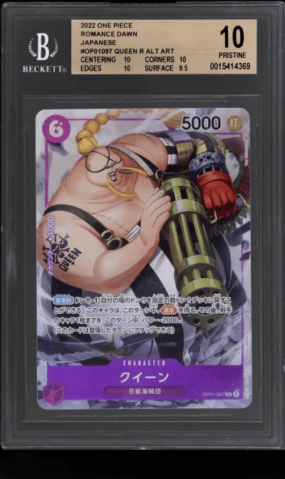 2022 One Piece Romance Dawn Japanese Alternate Art Queen #OP01097 BGS 10