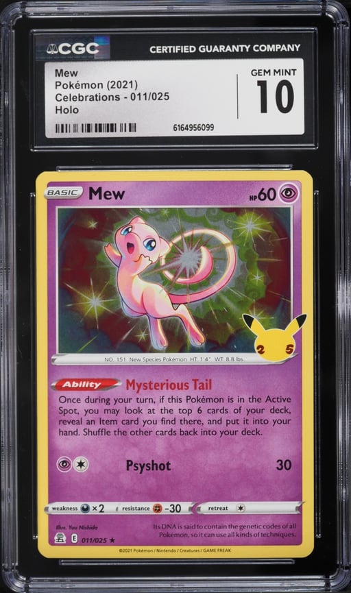 2021 Pokemon Sword & Shield Celebrations Holo Mew #11 CGC 10 GEM MINT